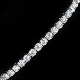 18K White Gold GIA 11.96 CTW Diamond Tennis Bracelet