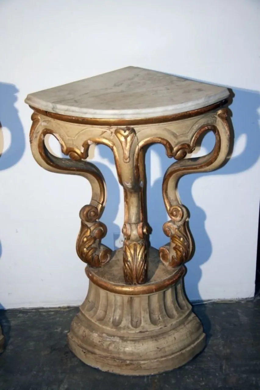 19th Century Italian Corner Consoles