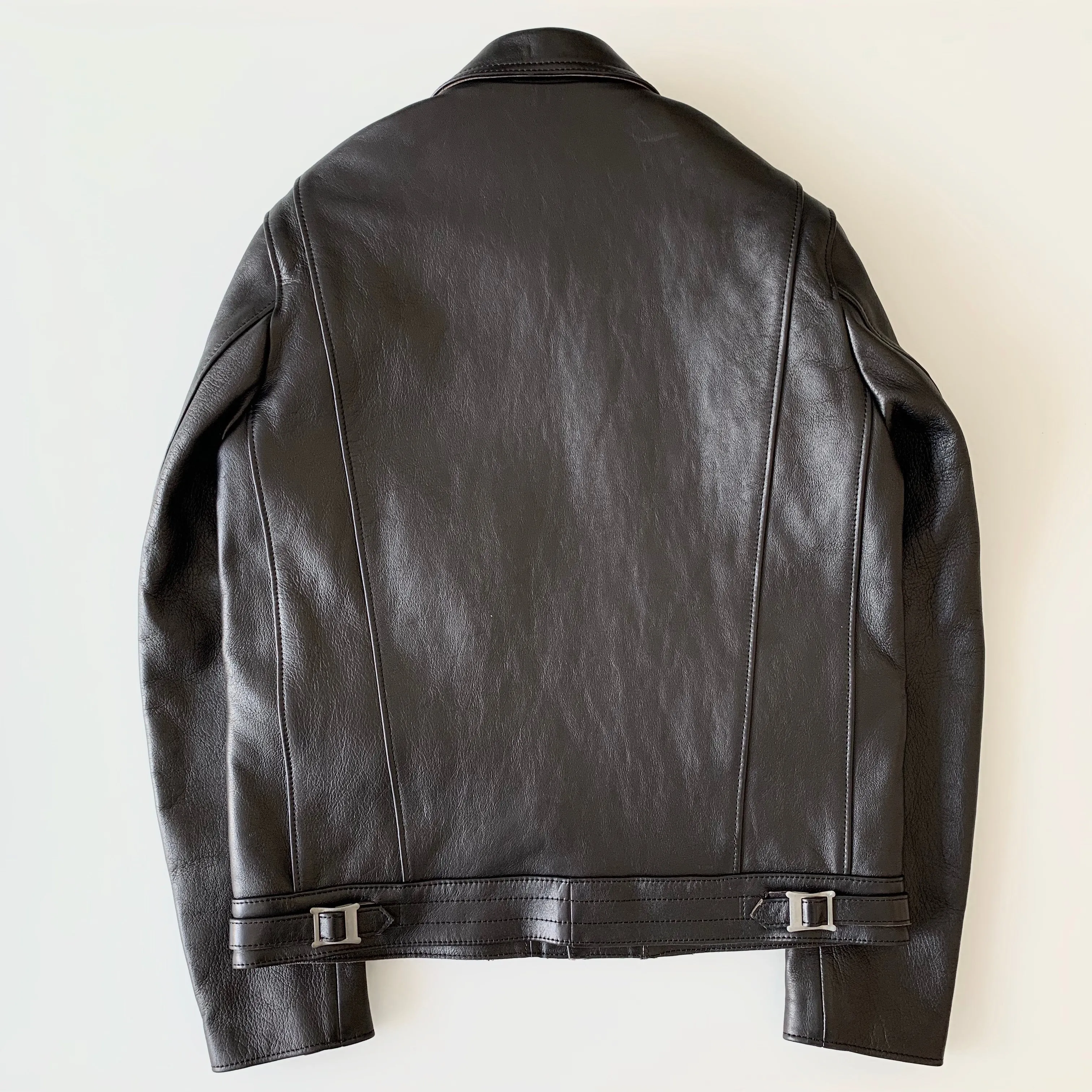 AD-03 British Asymmetry Jacket in Black Teacore Sheepskin