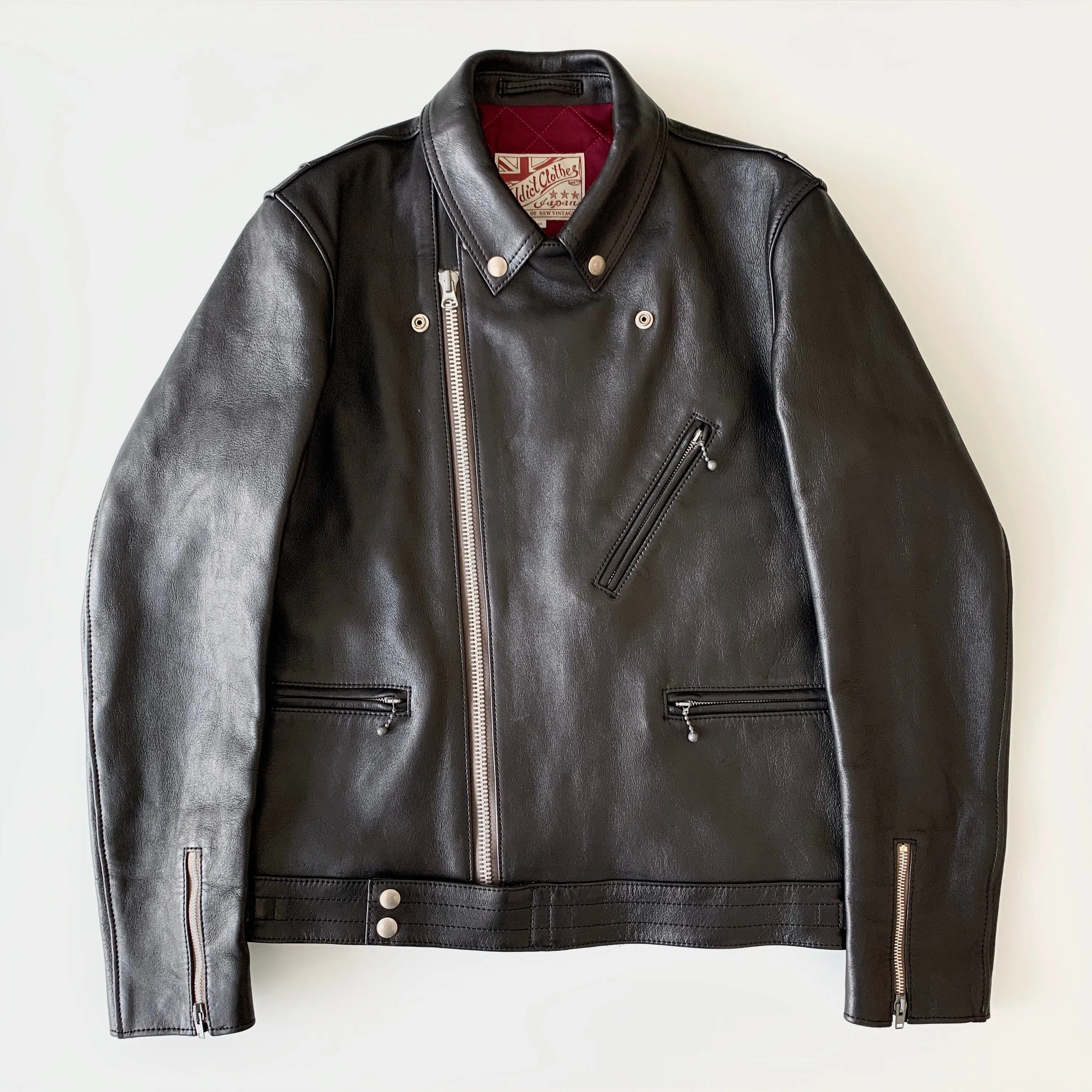 AD-03 British Asymmetry Jacket in Black Teacore Sheepskin