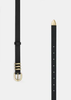 ALWAYS LEATHER BELT BLACK/GOLD