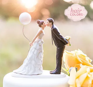 Balloon Kiss Bride & Groom Cake Topper