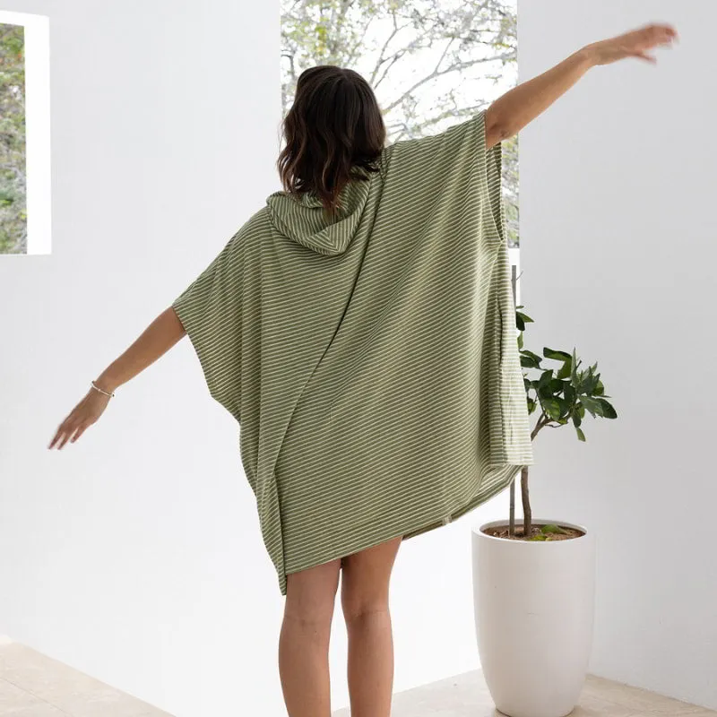 Bambury Zip Front Olive Adult Poncho