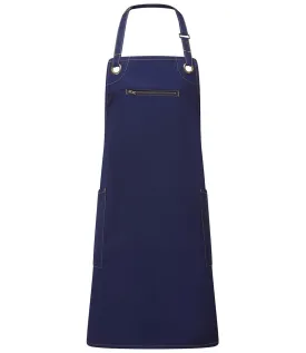 Barley Sustainable Bib Apron | NAVY/CAMEL