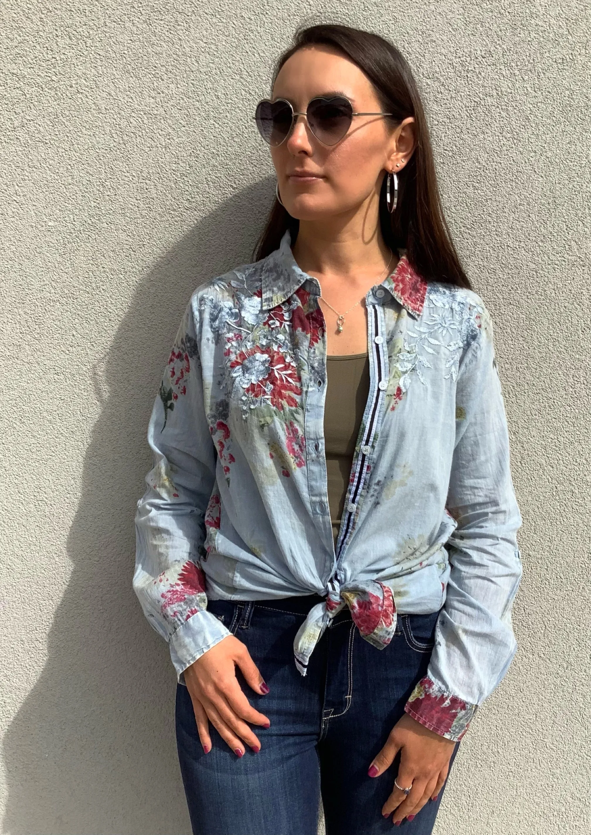 Bouquet Embroidery Blouse