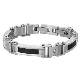 Cullinan Stainless Steel and Black Carbon Fiber Link Bracelet