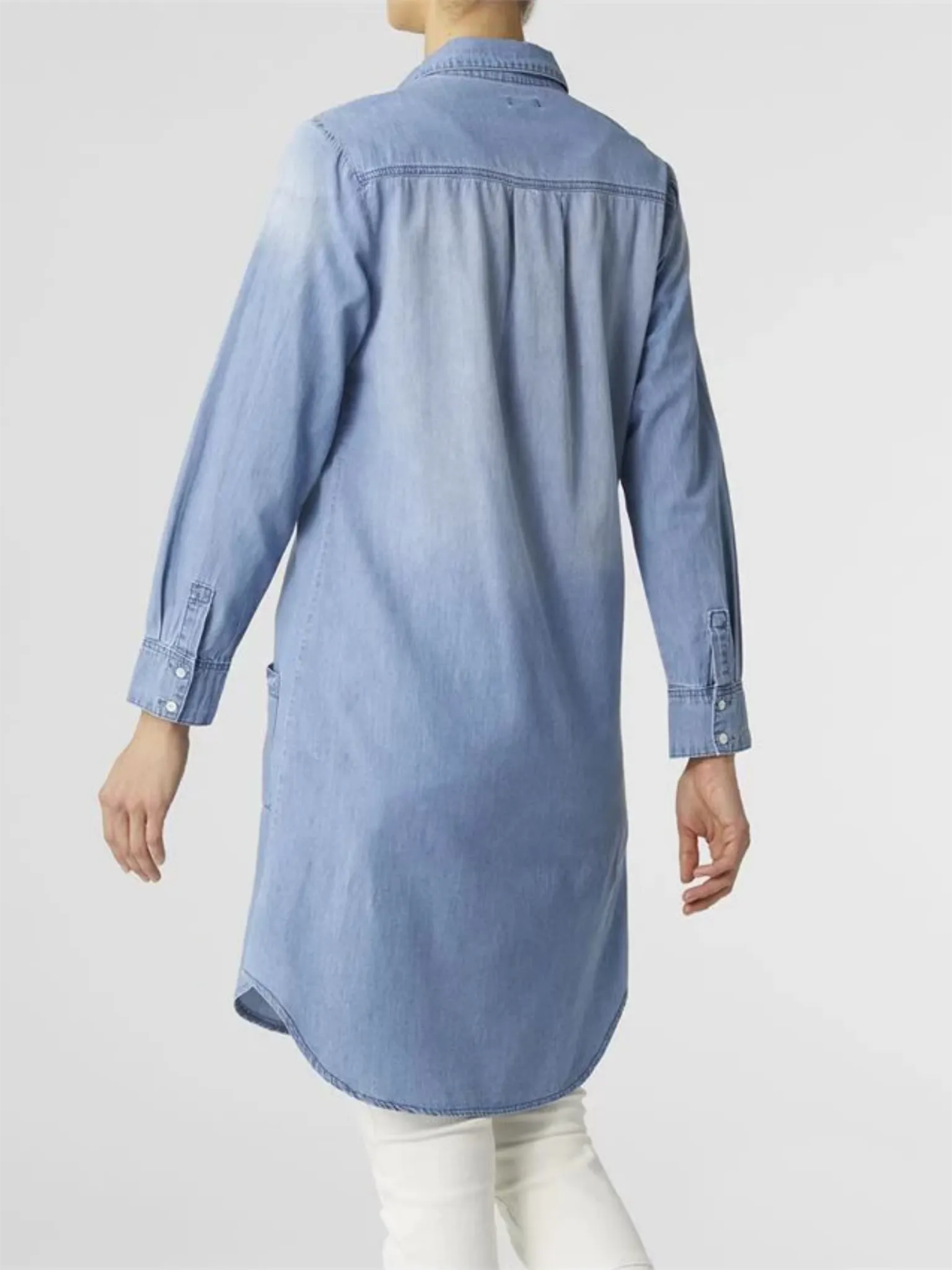 Eastwood Chambray Denim Tunic Dress - Light Denim