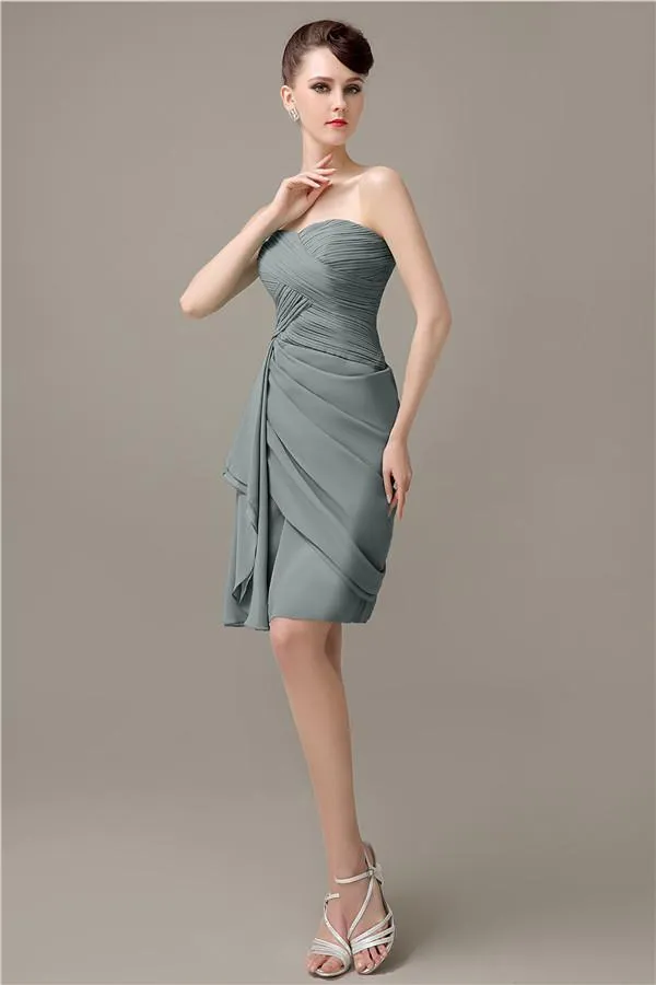 Elegant Sweetheart Chiffon Backless Sheath Bridesmaid Dresses