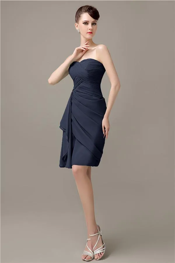 Elegant Sweetheart Chiffon Backless Sheath Bridesmaid Dresses