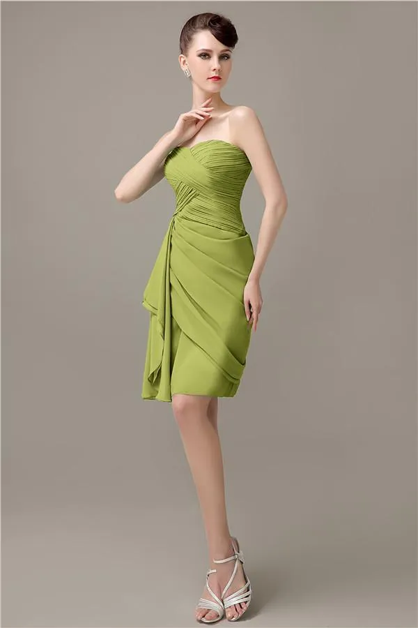 Elegant Sweetheart Chiffon Backless Sheath Bridesmaid Dresses