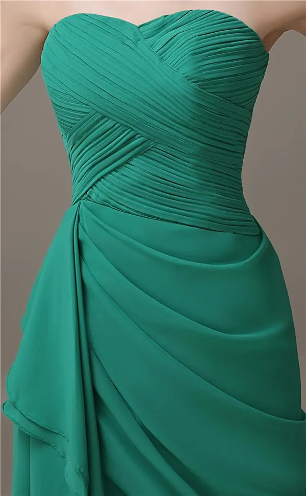 Elegant Sweetheart Chiffon Backless Sheath Bridesmaid Dresses