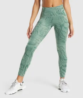 GS Power Support Leggings - Green Print