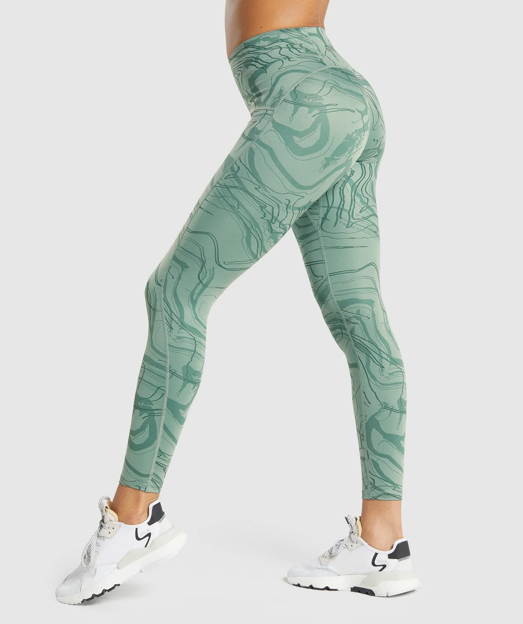 GS Power Support Leggings - Green Print