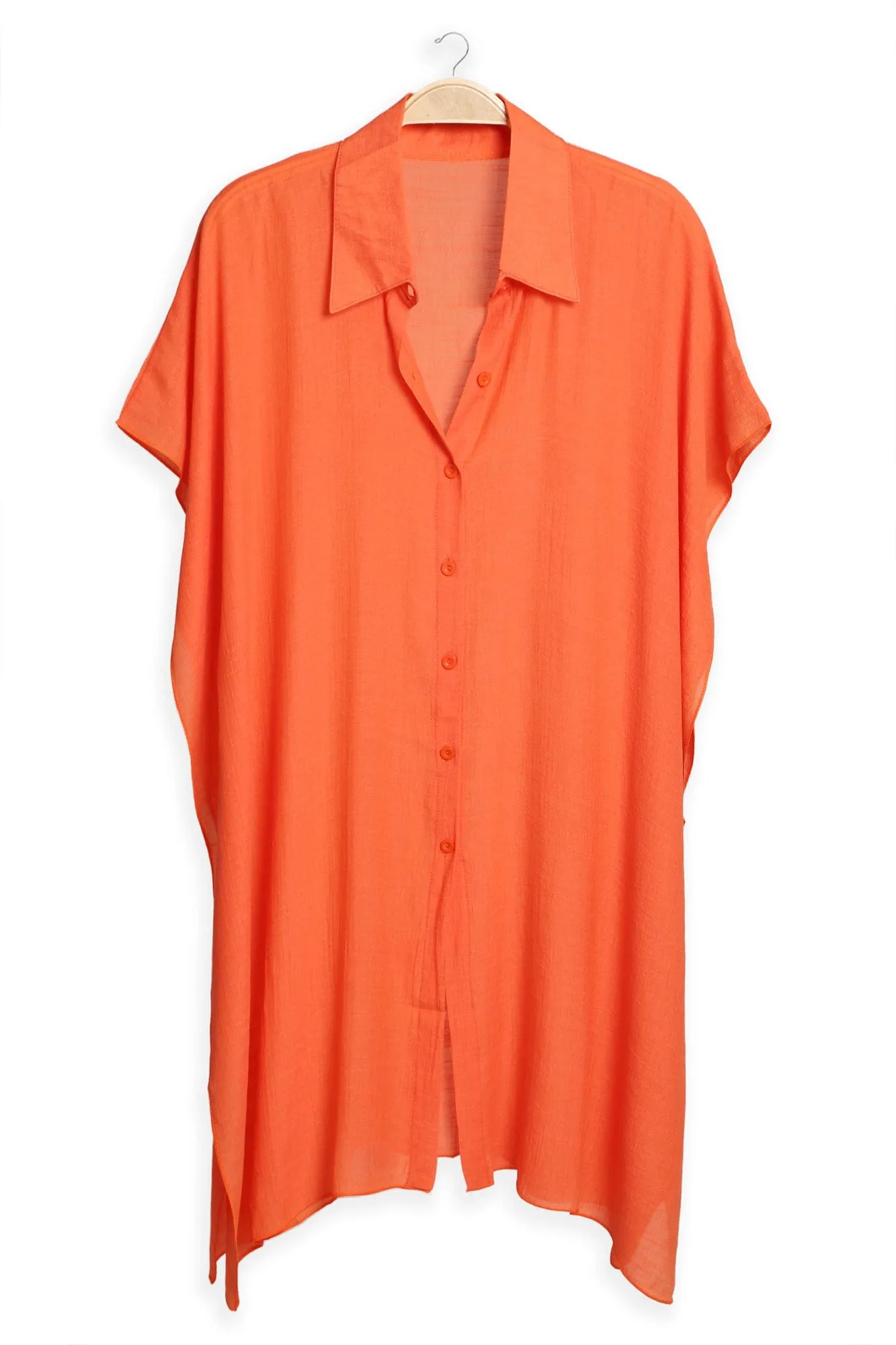 JP5009 Oversized Short Sleeve Button Up Shirt