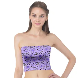 Magical kawaii spooky bats purple tube top [made to order]