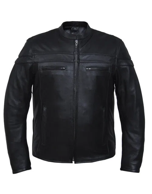 Men's Tall Cut Leather Biker Jacket 6037.2B Tall MJ