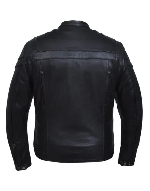 Men's Tall Cut Leather Biker Jacket 6037.2B Tall MJ