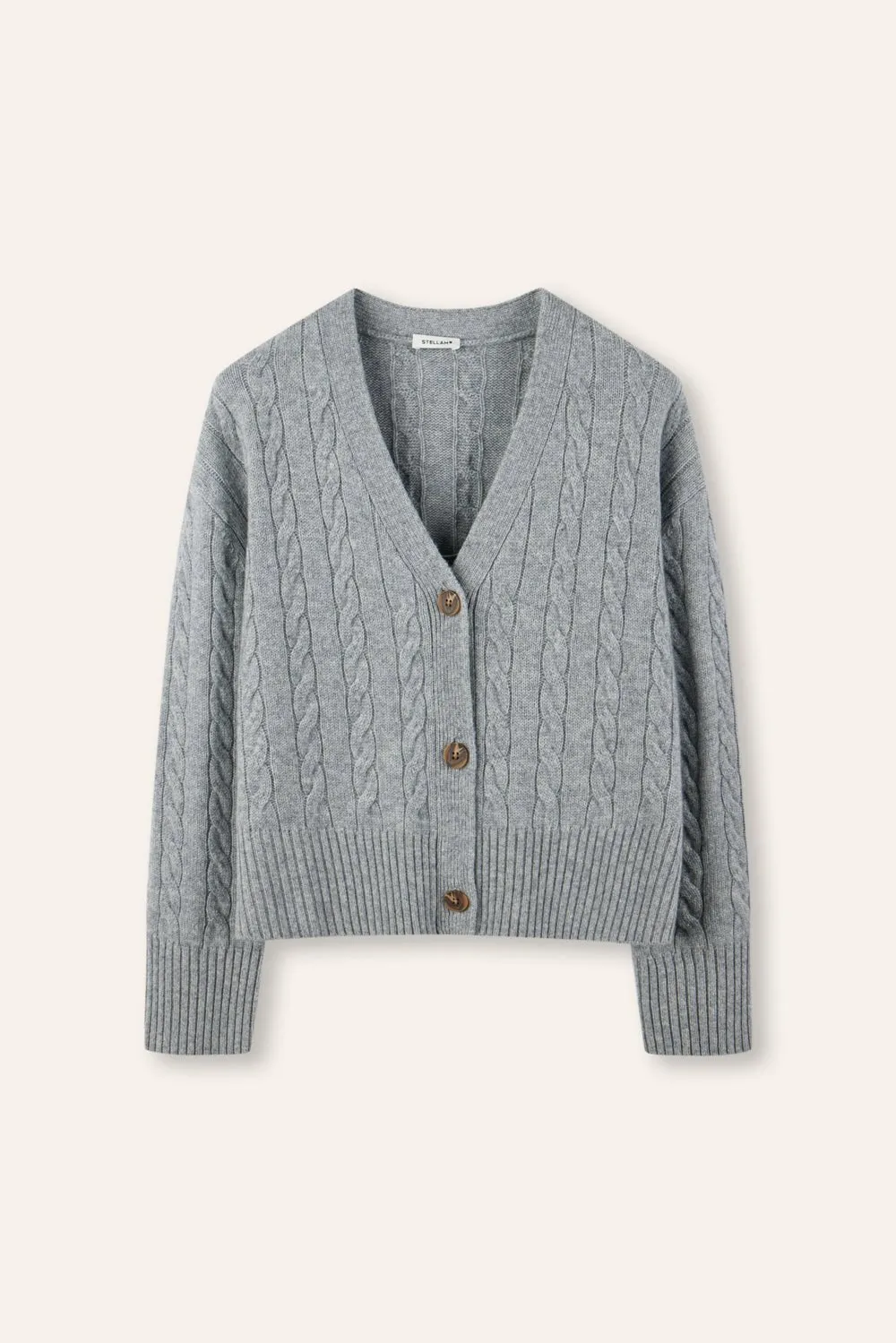 MONET oversized cashmere-blend cable-knit cardigan (Light grey)