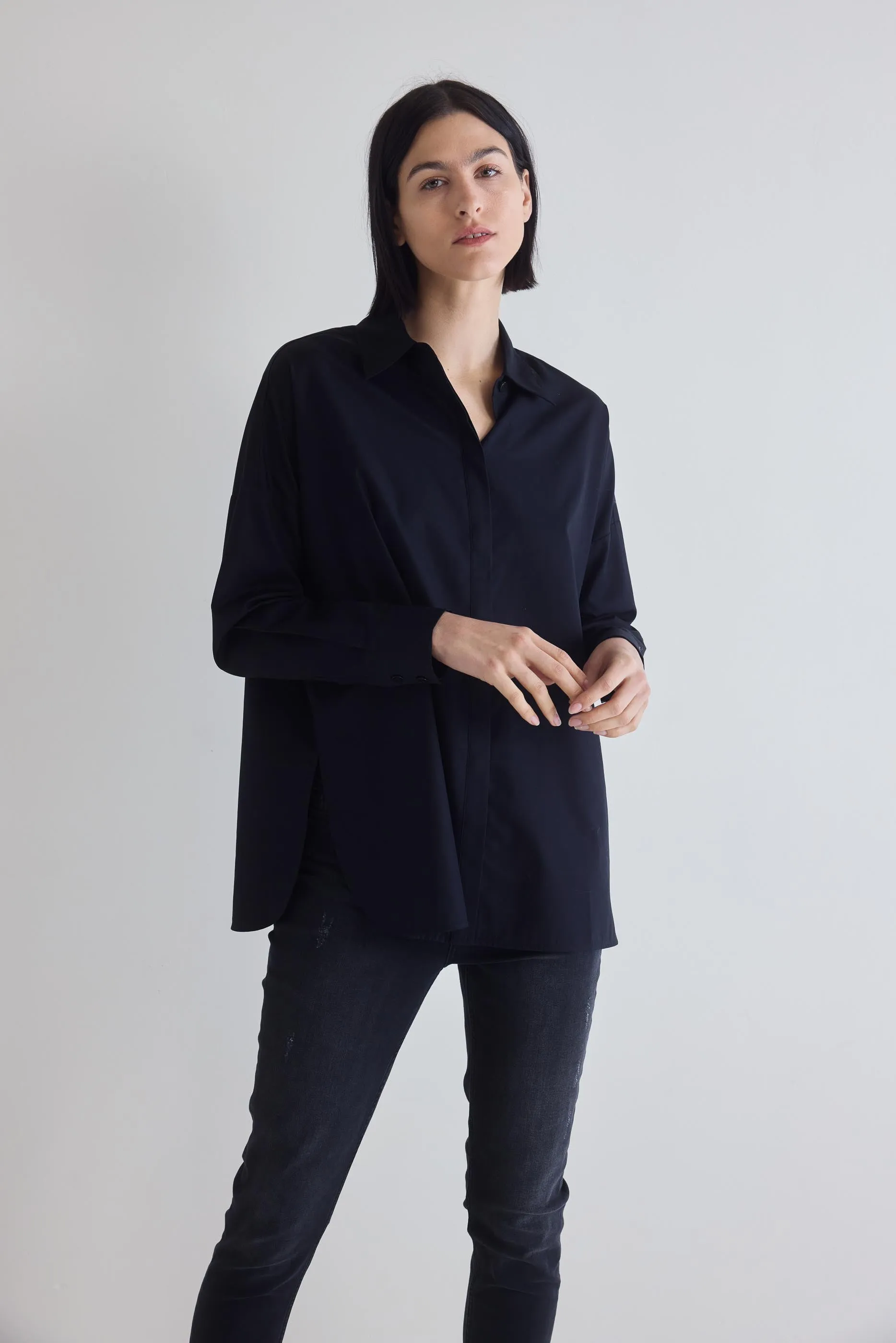 Non-Iron Refine Oversized Tunic