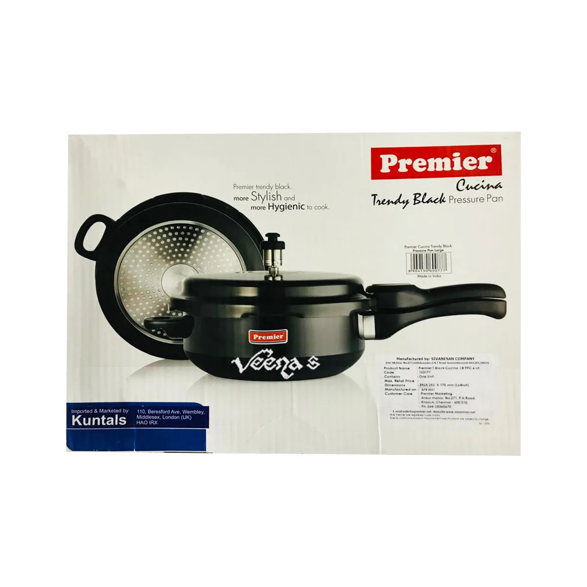 Premier Cucina Trendy Black Pressure Pan 6L