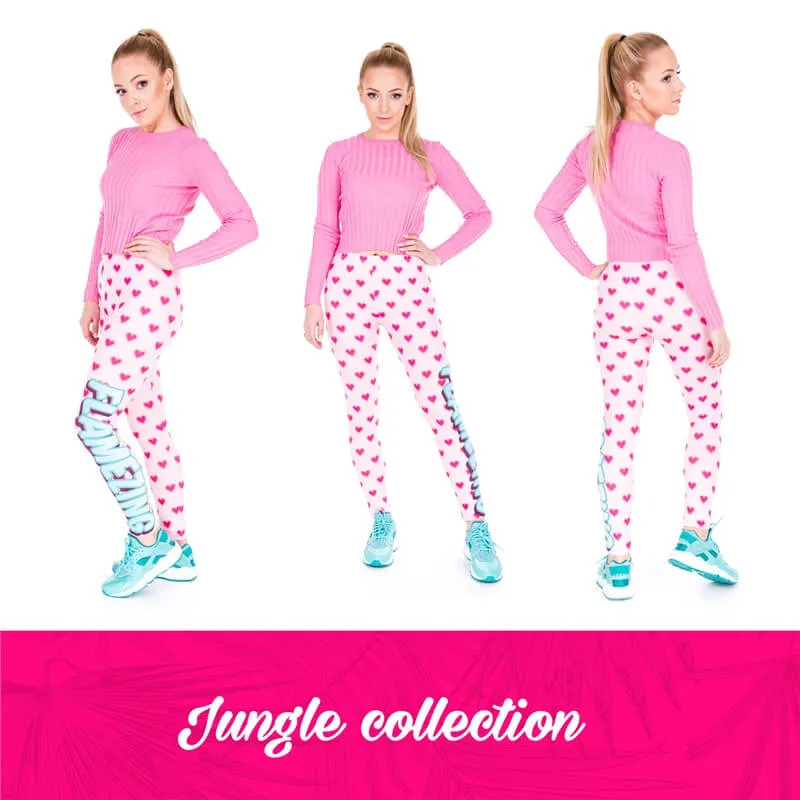 Regular Leggings (8-12 UK Size) - Flamezing Hearts