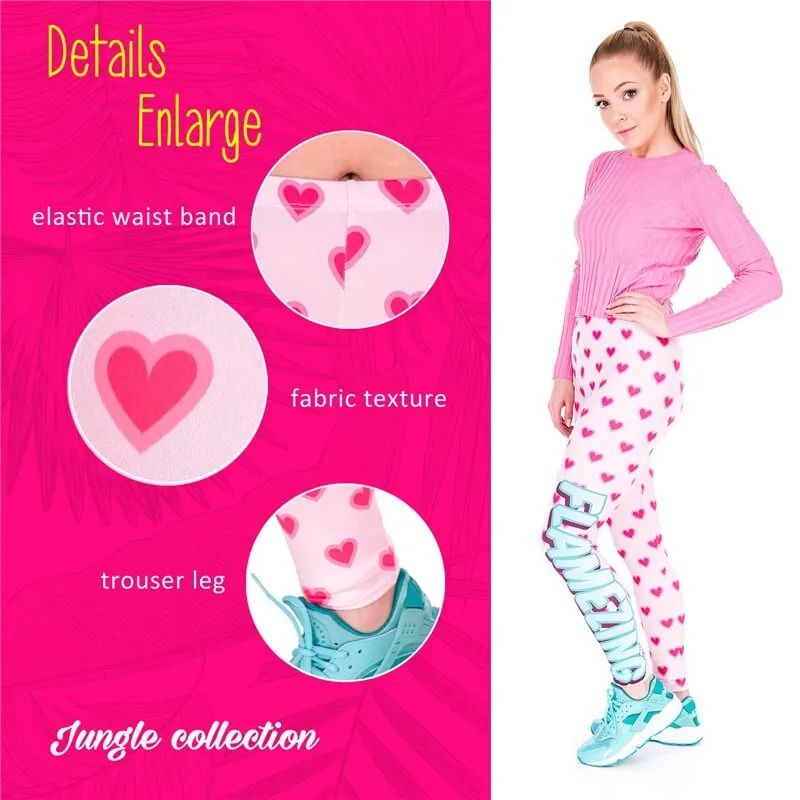 Regular Leggings (8-12 UK Size) - Flamezing Hearts