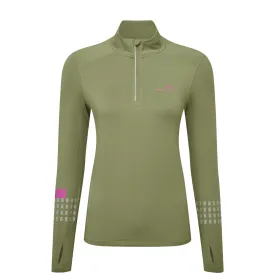 Ronhill Tech Afterhours 1/2 Zip Tee Womens | Wdland/thistle/rflct