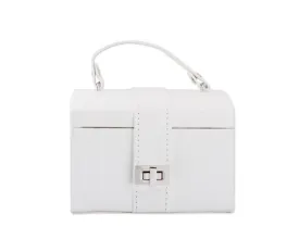 Stylish White Leather Jewelry Box Organizer