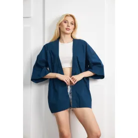 Teal Blue Kimono Shawl Jacket