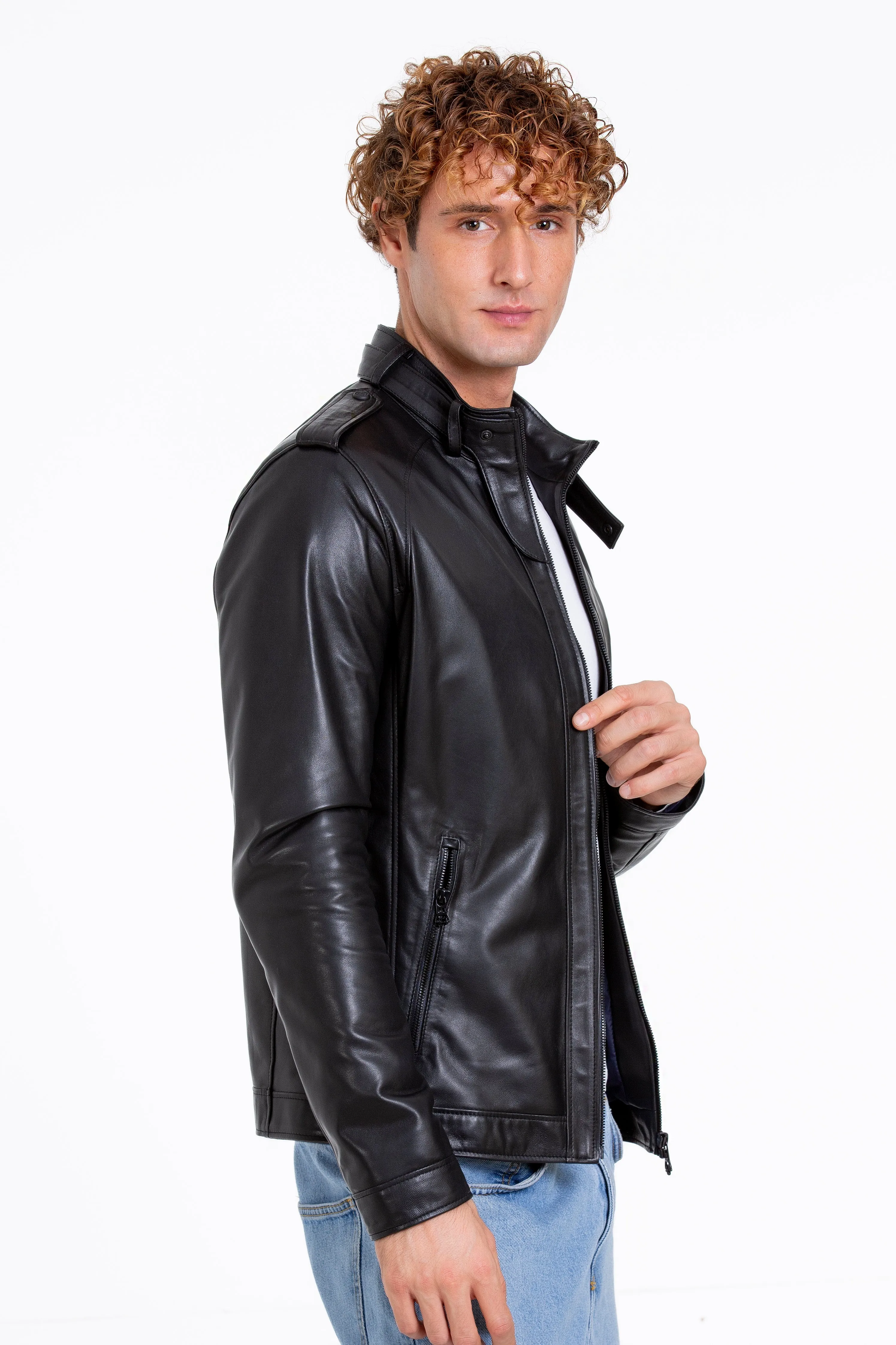 The Vinohrady Black Leather Men Jacket