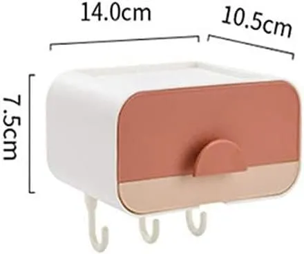 Wall-mounted 1-tier soap dispenser with convenient hanger