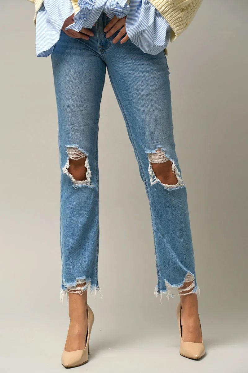 Wicked Trend Destroyed Straight Jeans