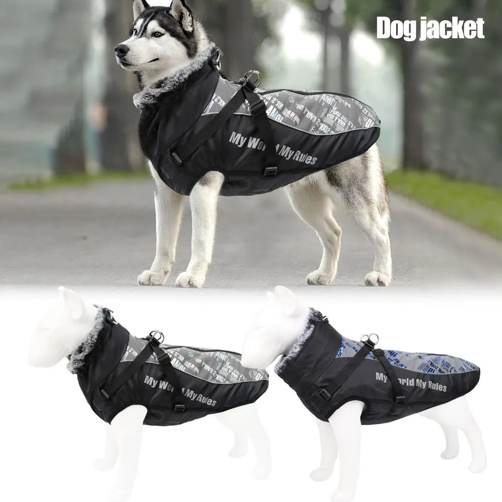 Winter Dog Clothes Thicken Warm Dog Cotton Coat Waterproof Jacket Vest